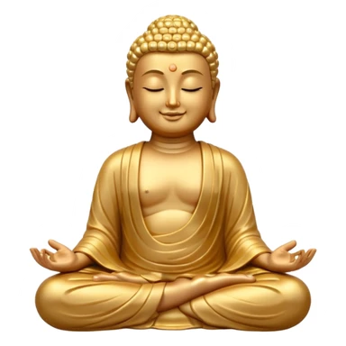 Buddha statue emoji modeled off the meditate emoji but Buddha themed sticker