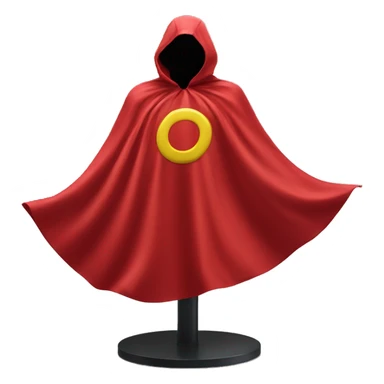 red superhero cape on a dummy sticker