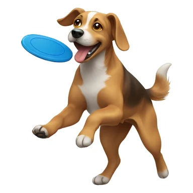 Dog catching frisbee  sticker
