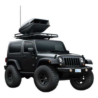 Black Jeep wrangler modded with lift and snorkel all black sticker