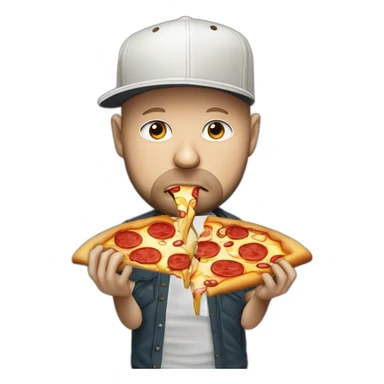 Fred Durst from Limp Bizkit eating a slice of pizza sticker