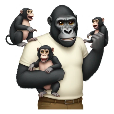 gorilla holding rats sticker