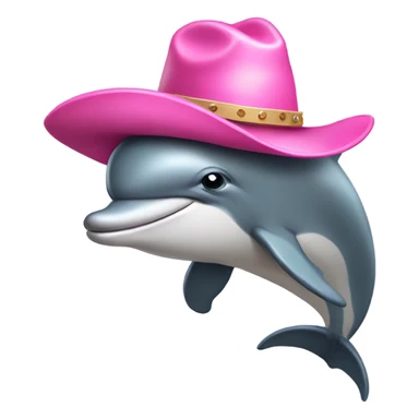 dolphin with a pink cowboy hat sticker