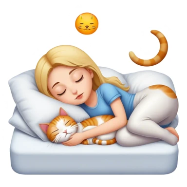 a white girl sleep with a cat sticker