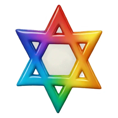 rainbow Star of David  sticker