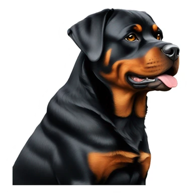 Rottweiler sitting full pose sticker