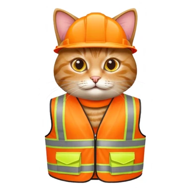 tabby cat in hi-vis clothing sticker