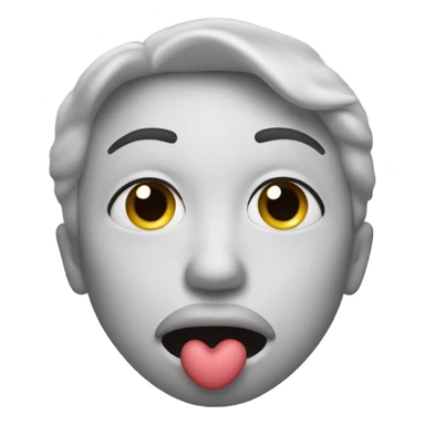 Emoji face blowing a kiss with hand sticker