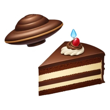 piece of cake being stolen by flying ufo  sticker