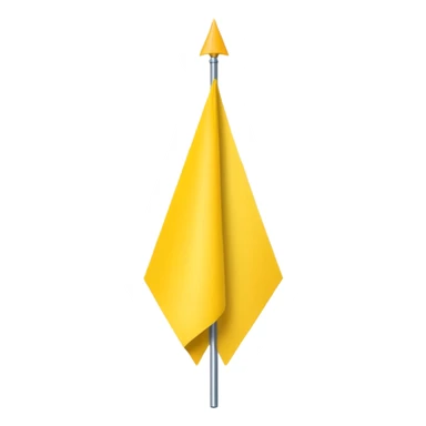 Make a yellow colour triangular flag emoji spreading upward sticker