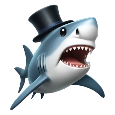 shark with tophat sticker