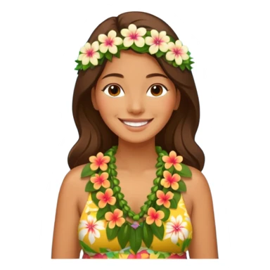 Hawaiian with flowers waterfall sticker