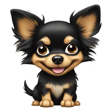 black & tan long-haired chihuahua with thumbs up sticker