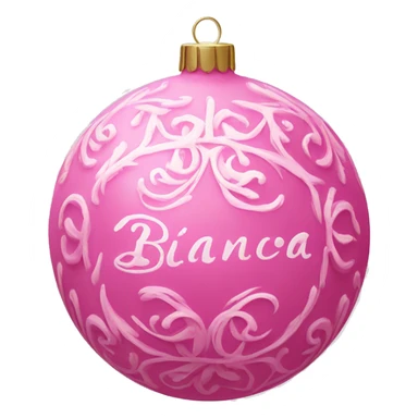pink ornament with the name bianca on it in cursive sticker