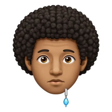 brownskin black man with a curly afro with sleepy eyes with a face dermal piercing and left nose piercing  sticker