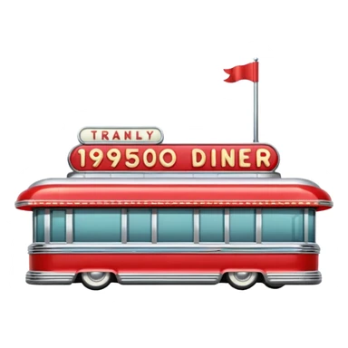 1950s diner exterior facing right sticker