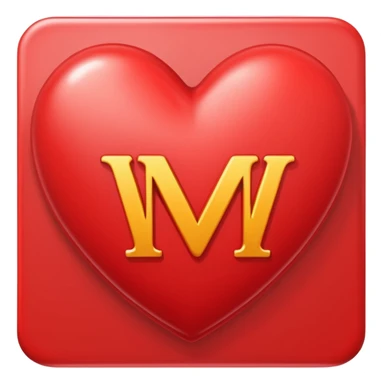 the letters M + V, in a heart  sticker