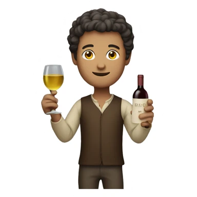 Peter holding wine sticker