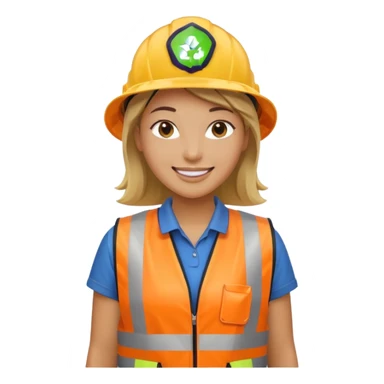 women, Waste Management, safety vest, trash picker sticker