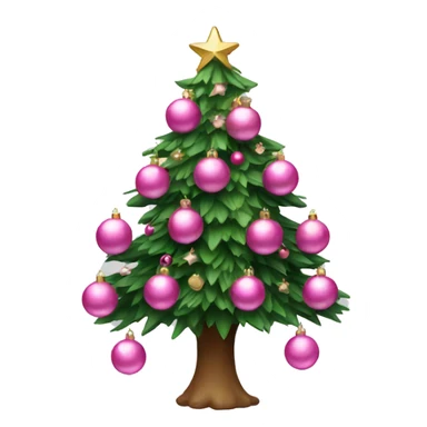 Christmas tree with pink ornaments  sticker