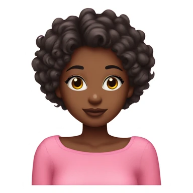 black girl with short curly hair wearing a pink victorias secret off shoulder top  sticker