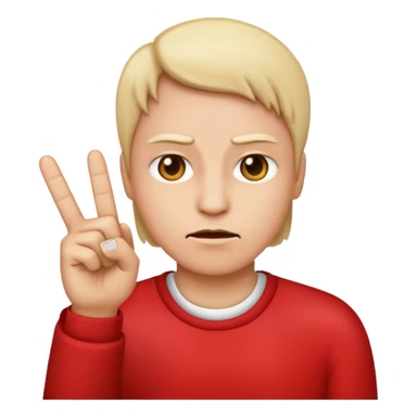 Creat an indifferent face putting up a middle finger iPhones style emoji sticker