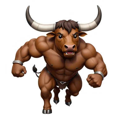 Cinematic Realistic depiction of a powerful Spanish charging bull, rendered with dynamic muscle definition and detailed, textured hide, set against a dramatic backdrop with intense, action-packed lighting sticker