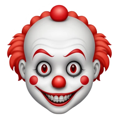 Creepy clown, no emoji faces, no emoji icons sticker