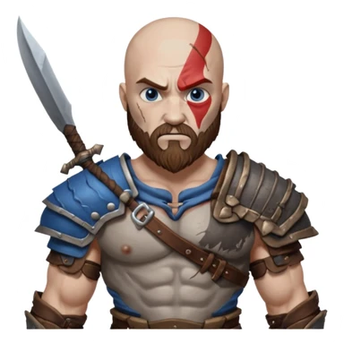 create a emoji for god of war kartos version with his wife of love blueheart sticker