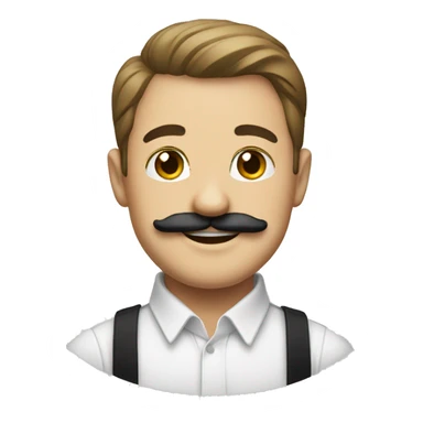 happy gentleman with black mustache in white shirt sticker