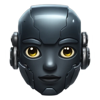 cute obsidian robot face sticker