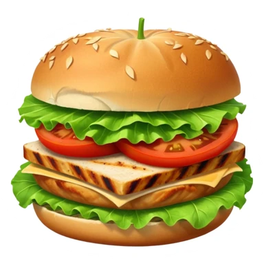 Lettuce wrapped grilled chicken sandwich, no bun, with grilled chicken breast, tomato, lettuce. sticker