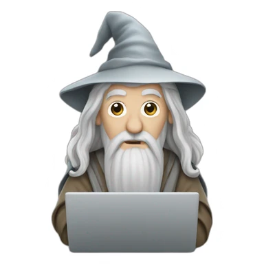 gandalf with a laptop sticker