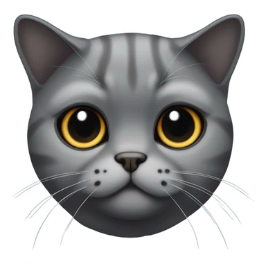 all dark grey Scottish Fold Cat folded ears sticker
