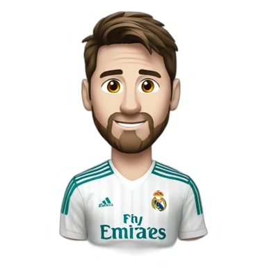 Messi wearing Real Madrid shirt sticker