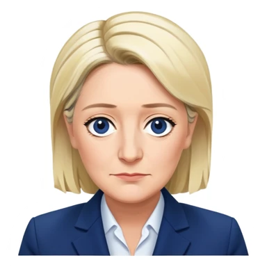 Marine Le pen avec un tailleur de couleur bleu marine  sticker