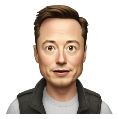 Elon musk waking on a road sticker