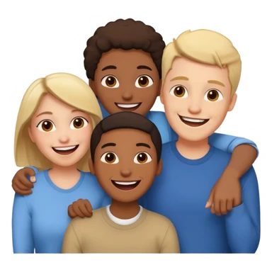 Three friends talking and looking each other, please keep 4th wall. sticker