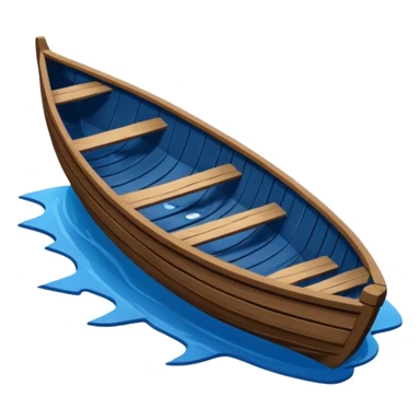 rowboat sinking in water, tilted up at an angle the way the titanic was when it sank sticker