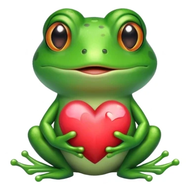 Grenouille avec un cœur dans les mains  sticker