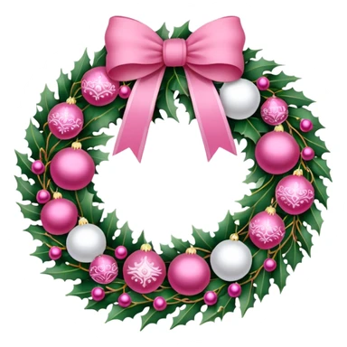 Christmas wreath pink sticker
