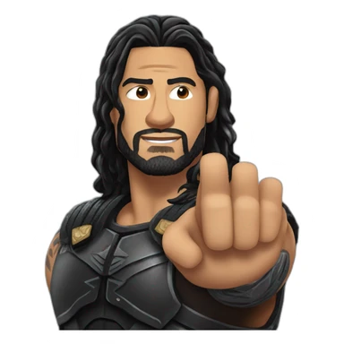 Roman reigns with finger on the top sticker
