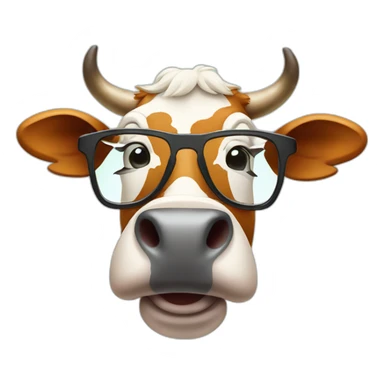 cartoon style cow with glasses drinking beer from bottle sticker