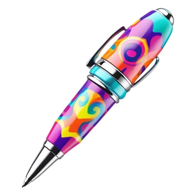 3D, psychedelic colored hippie style pen. Pen only  sticker