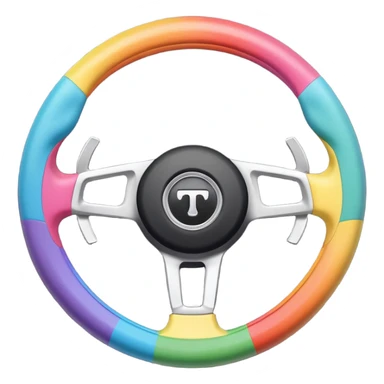steering wheel with trans pride colors sticker