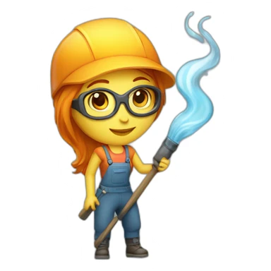 Hot Glass blower, female caracter sticker