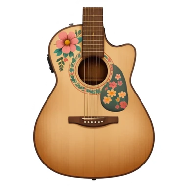 acoustic guitar with delicate indie girl aesthetic sticker