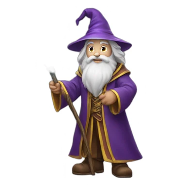 wizard with magic wand sticker