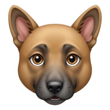 chien croisé malinois , yeux gris et poils mi long et gris sticker