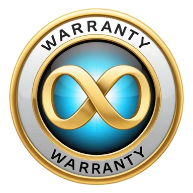 warranty seal with infinity symbol, lifetime guarantee badge sticker